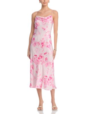 Oona Satin Sophie Floral Midi Dress