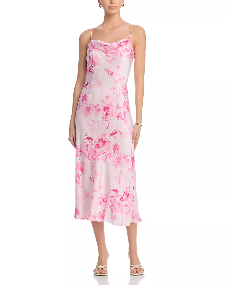 French Connection Oona Satin Sophie Floral Midi Dress