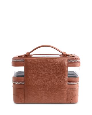Double Decker Leather Cosmetic Bag