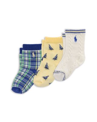 Boys' Sailing Socks, 3 Pack - Baby