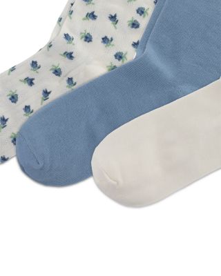 Girls' Blueberry Bear Socks, 3 Pack - Little Kid, Big Kid