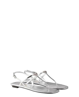  Women's Metallic Leather Thong Sandals