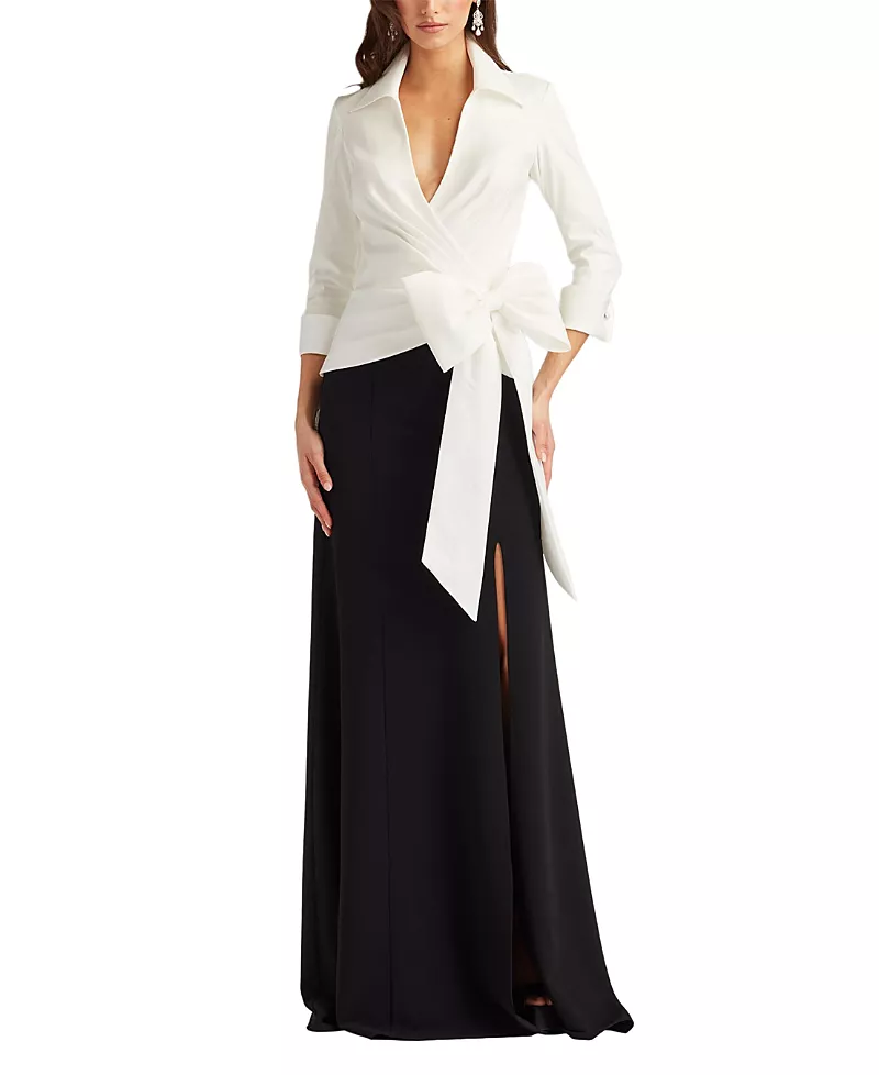 Tadashi Shoji Sarma Wrap Bow Gown