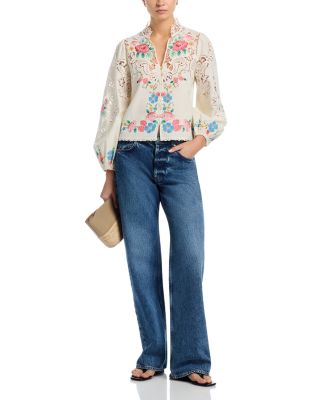 Astrid Emb Long Sleeve Blouse