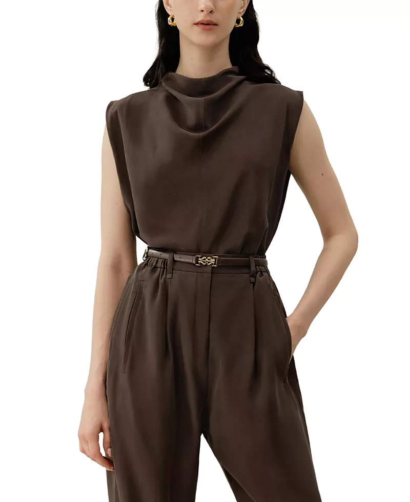 Lilysilk Sand Wash Silk Habotai Sleeveless Top