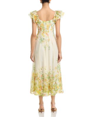 Floral Print Button Front Dress - Exclusive 