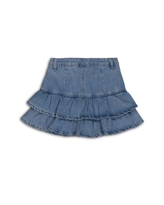 Girls' Ruffled Denim Mini Skirt - Big Kid