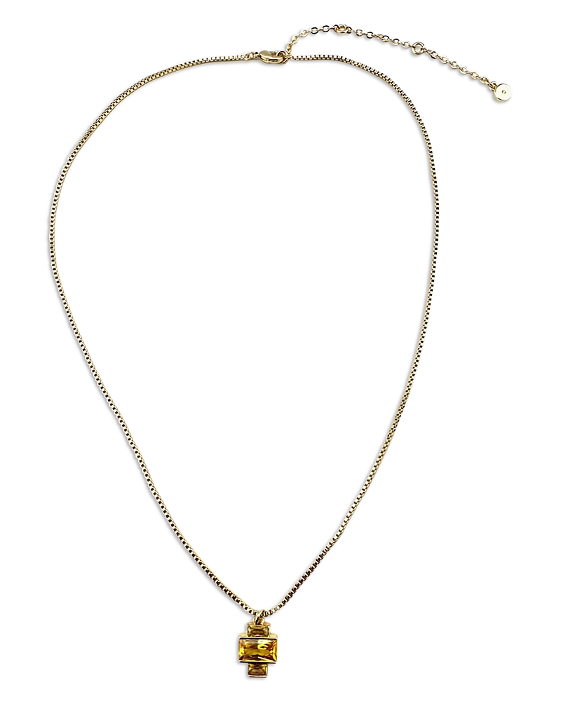 Aqua Cubic Zirconia Geometric Pendant Necklace, 17-20 - Exclusive