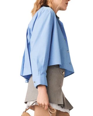 Pleated Skirt with Poplin Details