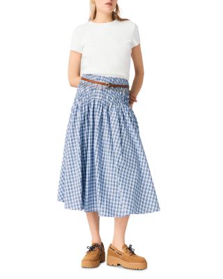 Rhinestone Cotton Maxi Skirt