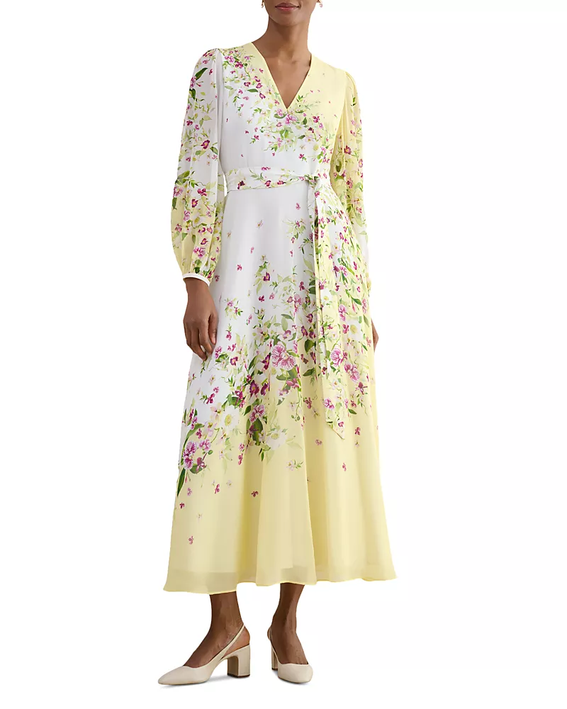 Hobbs London Ariel Silk Floral Dress