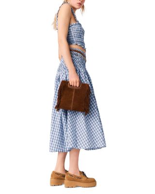 Smocked Rhinestone Cotton Top 