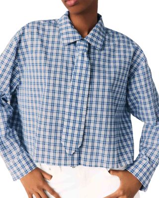 Rhinestone Shirt with Removable Tie