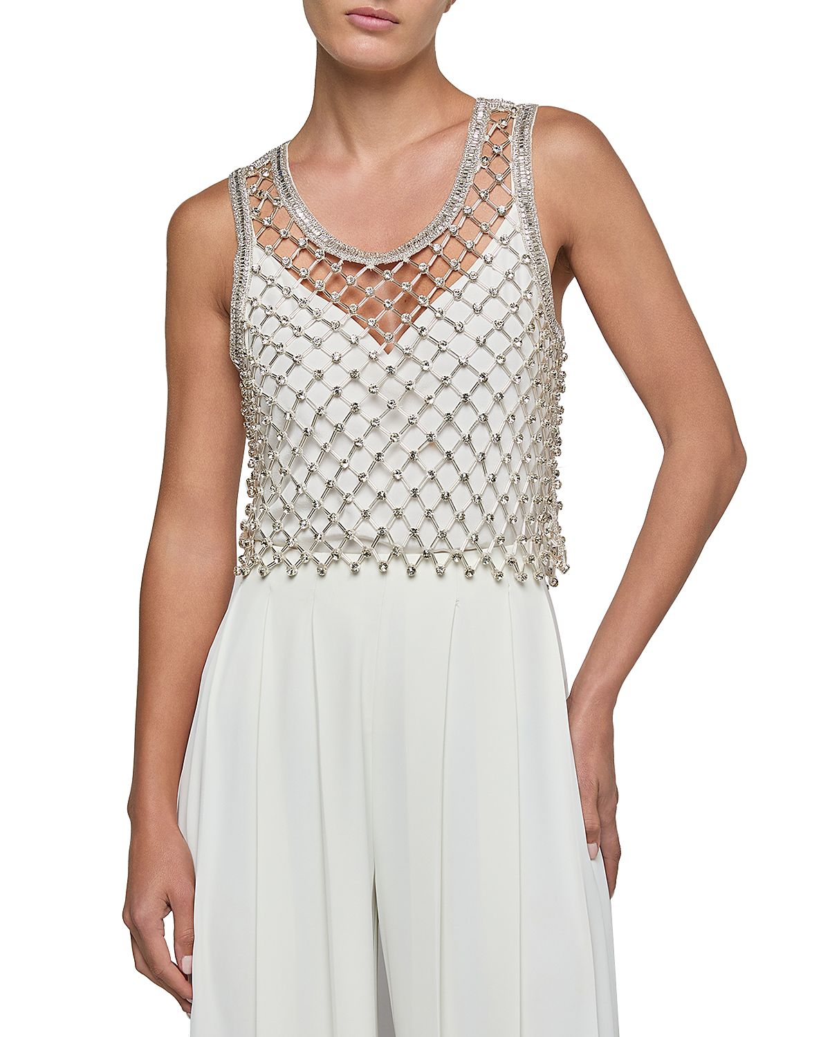 L'Agence Freia Clear Crystal Tank Top