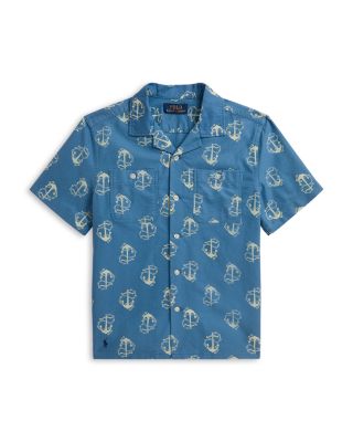 Boys' Anchor Print Cotton Oxford Shirt - Little Kid, Big Kid