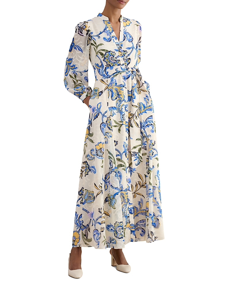 Hobbs London Shanice Floral Tie Waist Shirt Dress