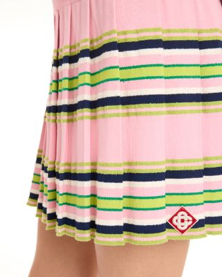 Stripe Mini Pleated Skirt