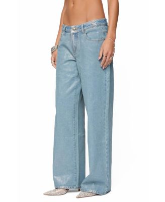  Jenney Shiny Low Rise Baggy Jeans