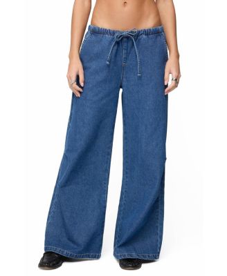  Vicky Tie Waist Low Rise Baggy Jeans