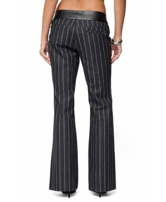  Pinstripe Low Rise Flared Jeans