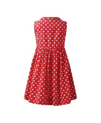  Girls' Heart Sleeveless Button Front Dress - Little Kid, Big Kid