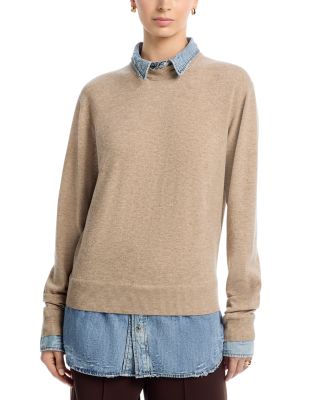 Layered Denim Shirt Sweater