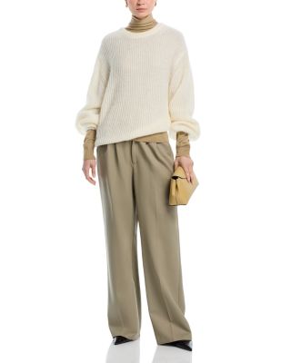 Mohair Blend Rib Knit Sweater