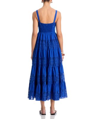 Lace Inset Tier Midi Dress - Exclusive