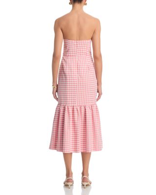Gingham Strapless Dress - Exclusive