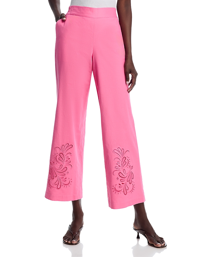 T Tahari Embroidery Detail Pull On Pants