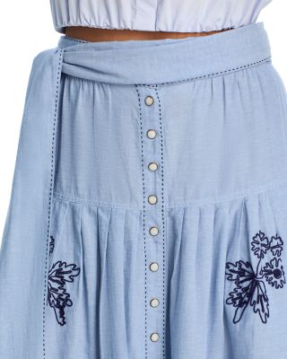 x Stetson Chambray Midi Skirt