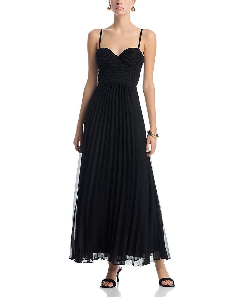 Aqua Solid Pleated Maxi Dress - Exclusive