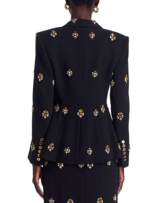 Crystal Embroidered Blazer & Embroidered Embellished Wool Skirt