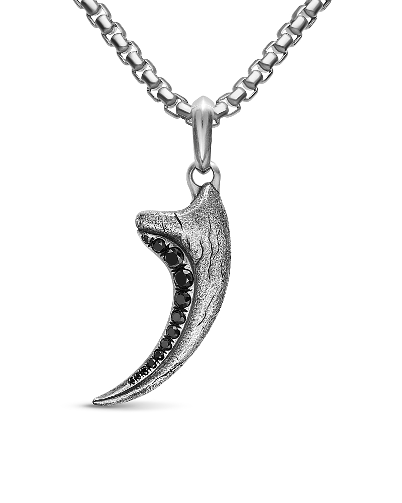 David Yurman Men's Raptor Claw Amulet in Sterling Silver with Black Diamonds, 36.2mm · OS