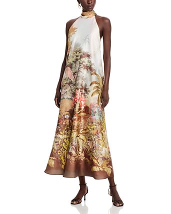 knee length dresses for ladies High-Low Halter Maxi Dress