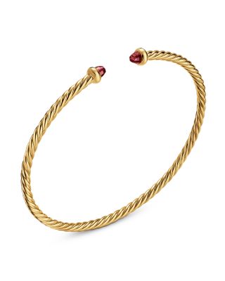 Micro Cablespira&reg; Flex Bracelet in 18K Yellow Gold with Gemstones