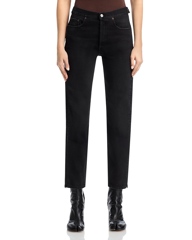 MM6 Maison Margiela Cotton Straight Leg Jeans in Black