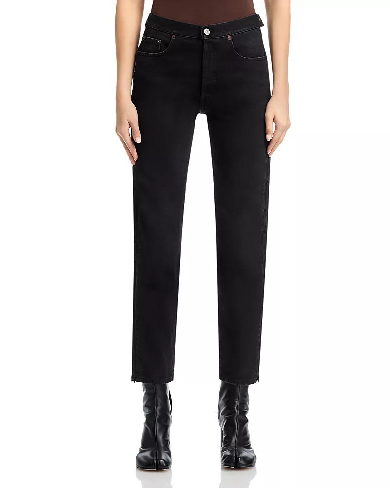 MM6 Maison Margiela Cotton Straight Leg Jeans in Black