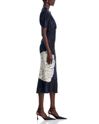 Eve Short Sleeve Gather Detail Midi Dress