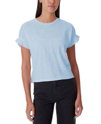  Signature Slub Puff & Ruffle Sleeve Top