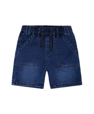 Boys' French Terry Elastic Waist Drawstring Denim Shorts - Little Kid
