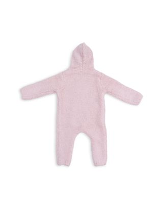 Girls' Chenille Striped Texture Hooded Jumpsuit - Baby