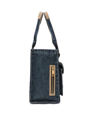 The Denim Suede Large Cargo Tote Bag