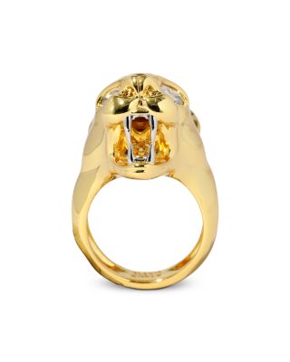 Crystal Panther Visage Ring