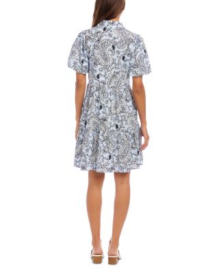 Puff Sleeve Tiered Shirtdress