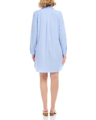 Roll Tab Embellished Shirt Dress