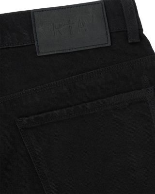 Straight Leg Side Panel Jeans in Black 3D Cross