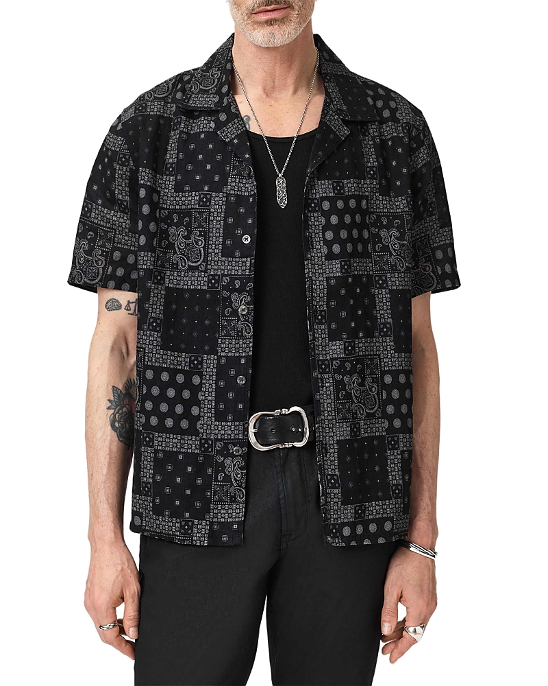 John Varvatos Dan Short Sleeve Camp Shirt