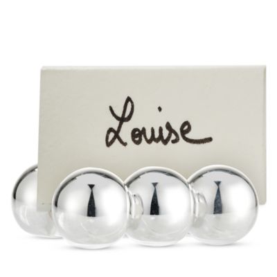 Perles Silverplate Place Card Holders, Set of 2