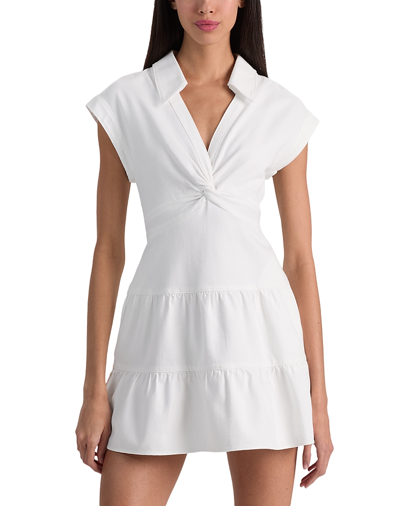 Alice and Olivia Mila Deep V Neck Twist Front Mini Dress